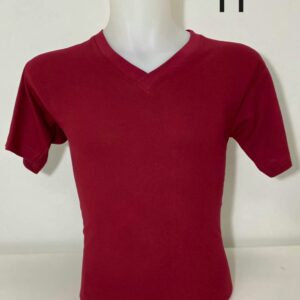 Bordo V Yaka Tişört