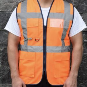 Turuncu Reflektörlü Yönetici Yeleği