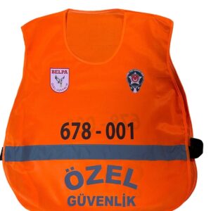 Özel Güvenlik Reflektörlü İkaz Yeleği
